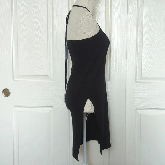 We Wore What | Cut out Midi Jersey knit Black Halter Dress - Picture 5 of 7